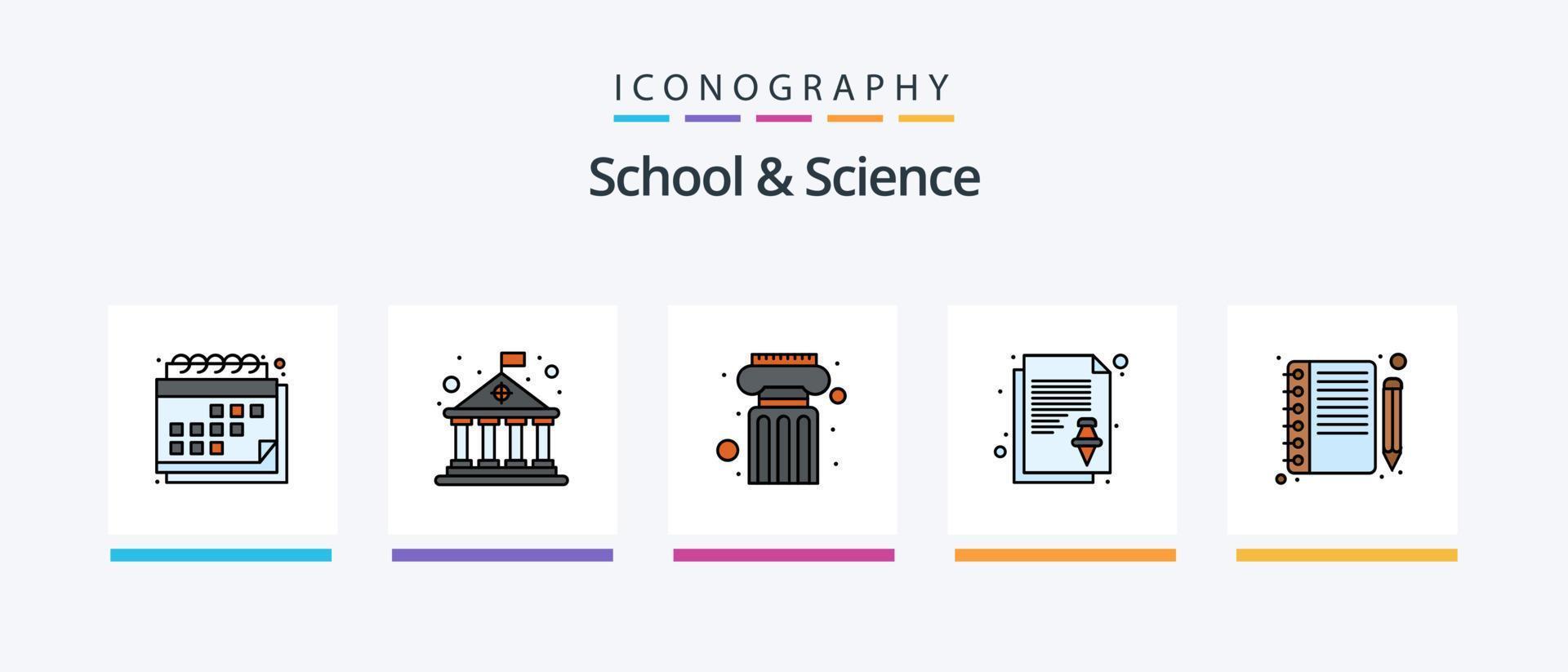Schule und Wissenschaft Linie gefüllt 5 Symbol Pack einschließlich Labor. Energie. Chemie. Wind. Fan. kreativ Symbole Design vektor