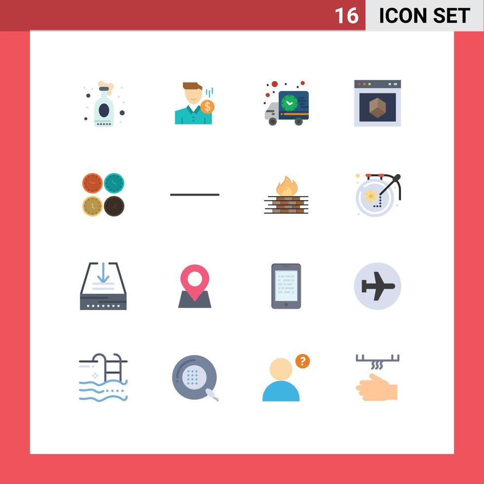 modern uppsättning av 16 platt färger och symboler sådan som element Ansökan betalning lastbil frakt redigerbar packa av kreativ vektor design element