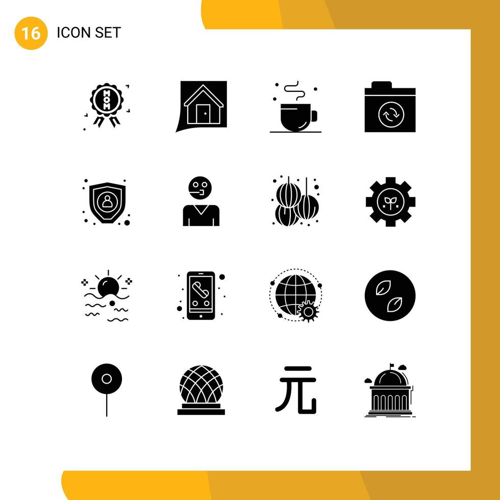 16 kreativ ikoner modern tecken och symboler av personlig data ha sönder synkronisera filer redigerbar vektor design element