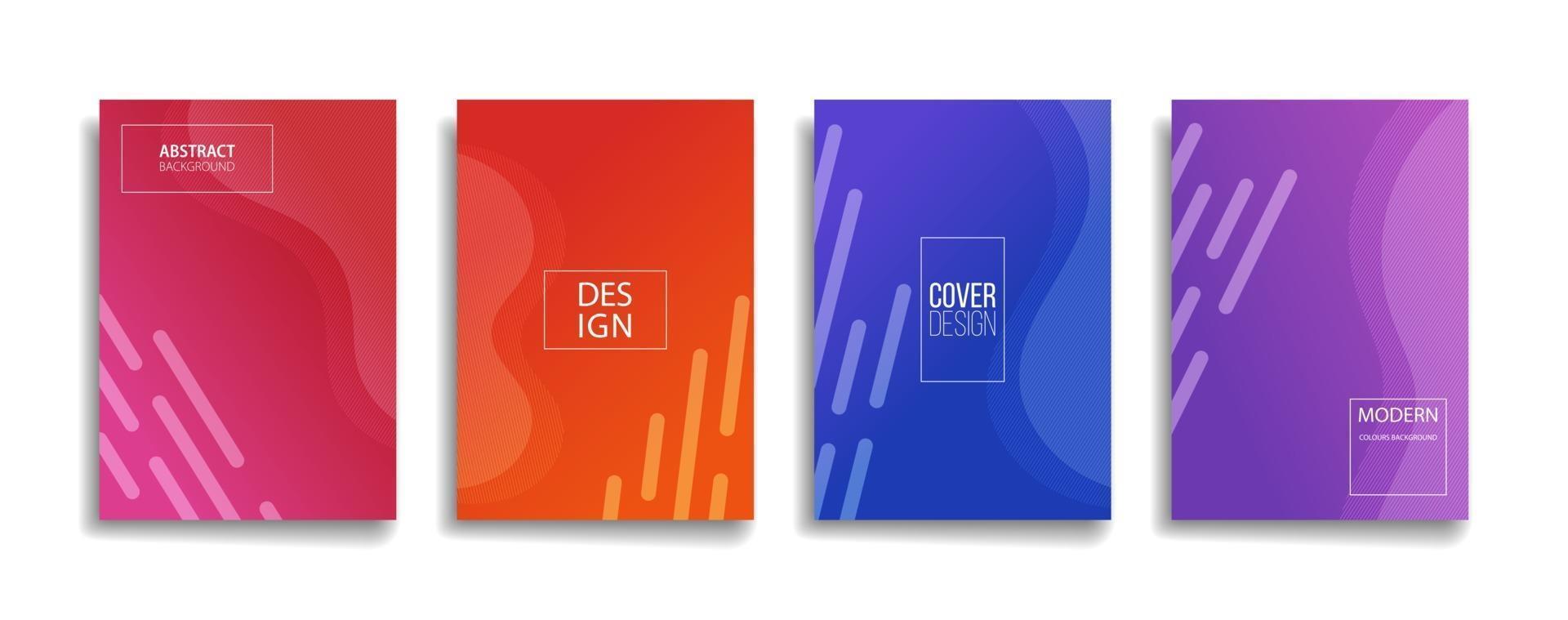 helle Farbverlaufsfarbe abstraktes Linienmuster Hintergrundabdeckungsdesign. modernes Hintergrunddesign mit trendiger und lebendiger, lebendiger Farbe. blau violett rot orange grün Plakat Poster Vektor Cover Vorlage.
