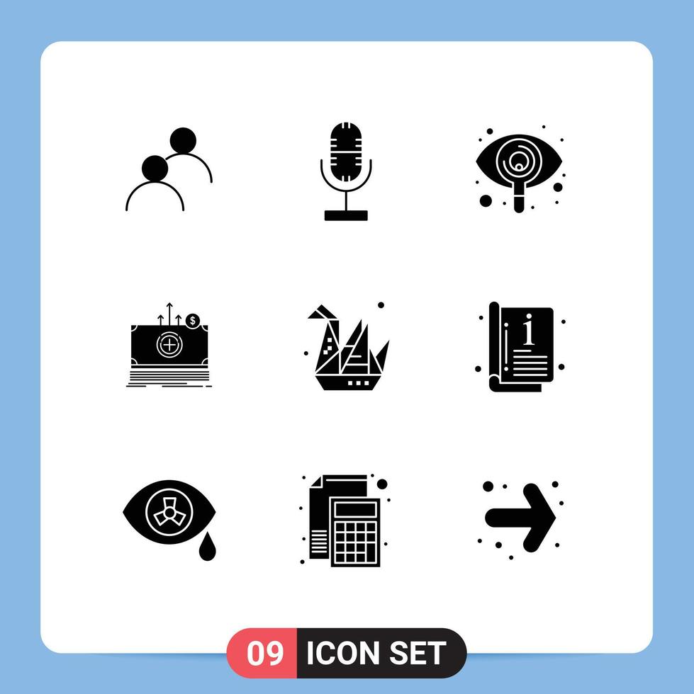 stock vektor ikon packa av 9 linje tecken och symboler för hobbies överföra öga medicinsk pengar redigerbar vektor design element