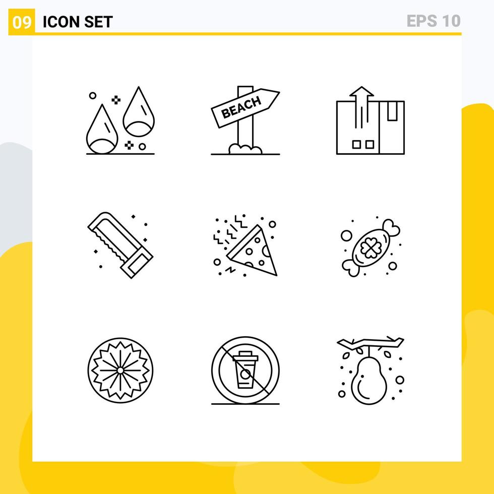 9 kreativ ikoner modern tecken och symboler av konfetti VVS streckkod rörmokare logistisk redigerbar vektor design element
