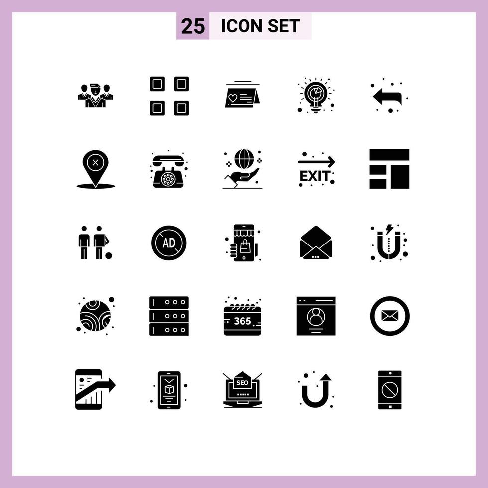 25 universell fast glyf tecken symboler av framåt- analys kalender idéer planera redigerbar vektor design element