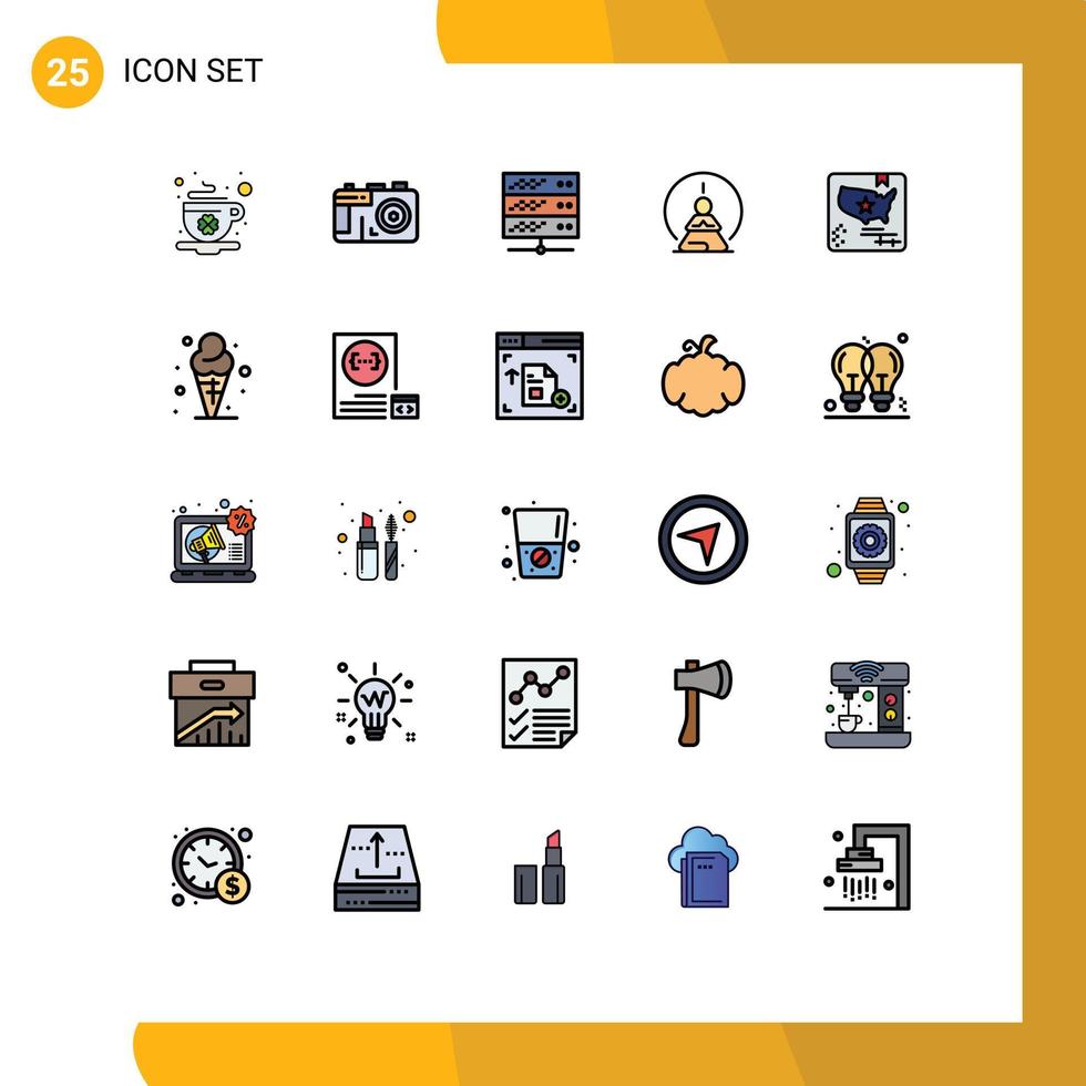 25 kreativ ikoner modern tecken och symboler av flagga sinne nätverk server mental koncentration redigerbar vektor design element