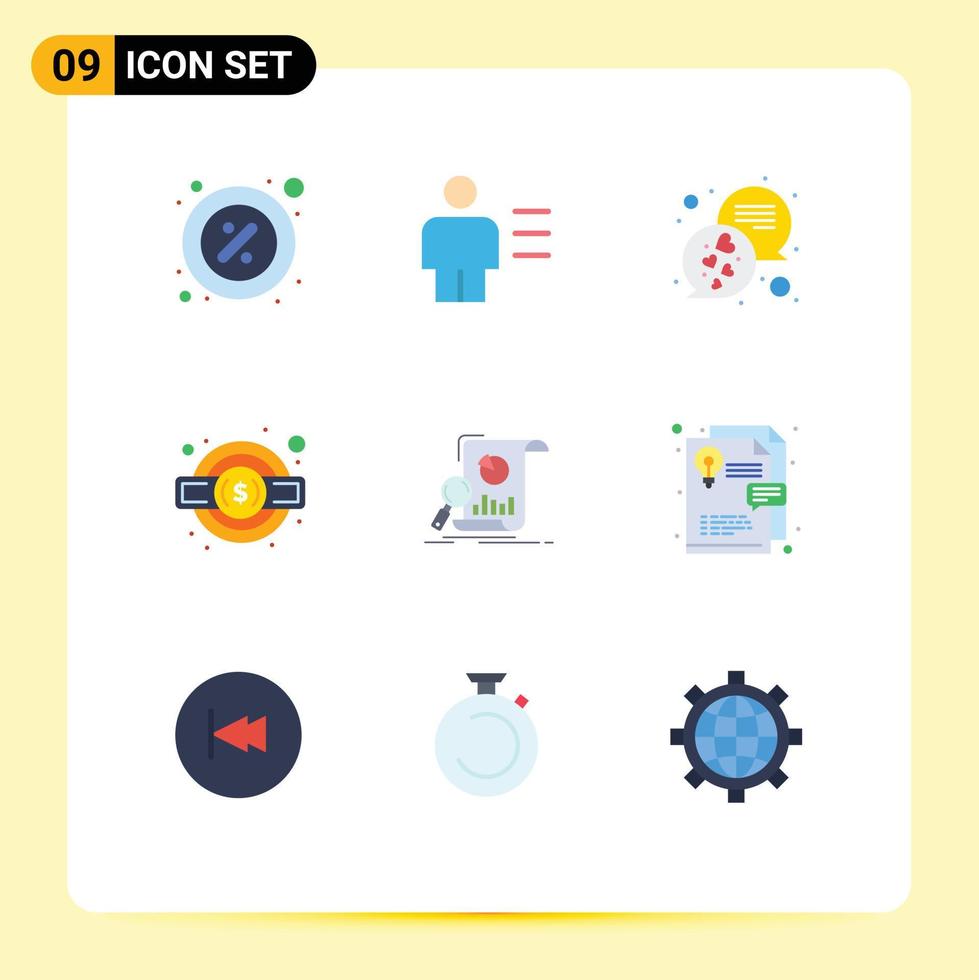 platt Färg packa av 9 universell symboler av service Rättslig service detaljer redskap meddelanden redigerbar vektor design element