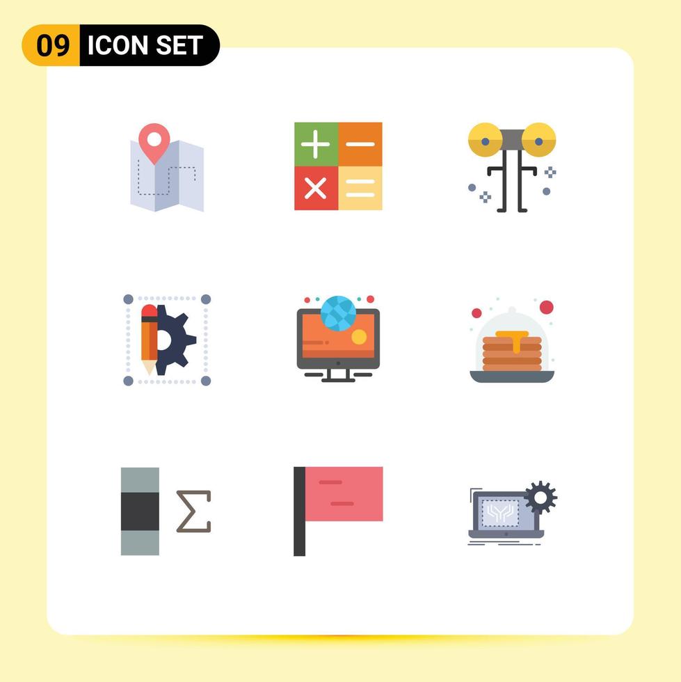 modern uppsättning av 9 platt färger pictograph av Nyheter redskap stor design skrämmande redigerbar vektor design element