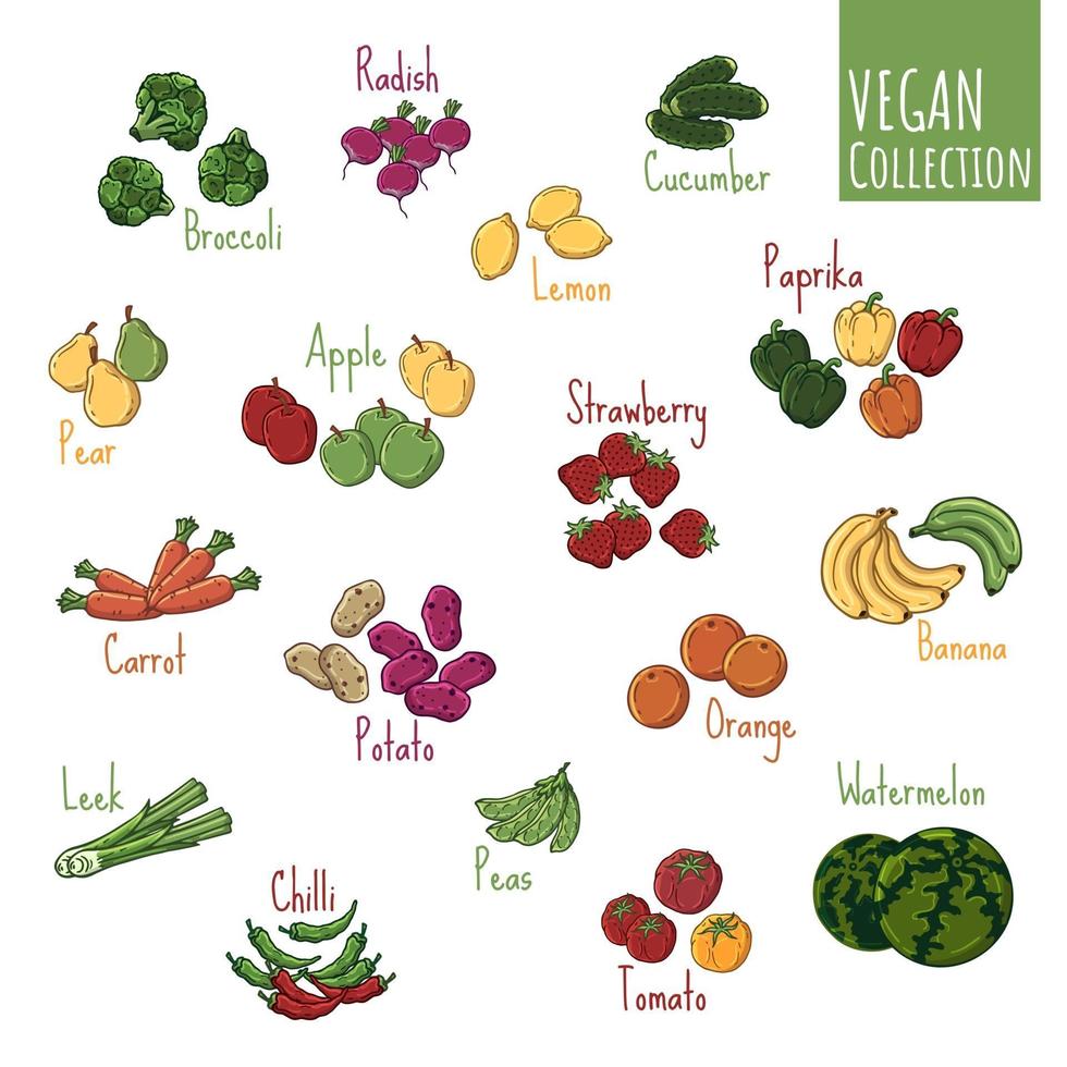 grönsaker samling vektor