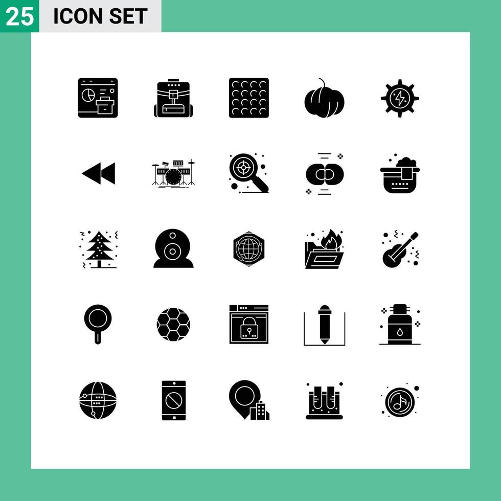 25 kreativ Symbole modern Zeichen und Symbole von Leistung Energie Bedienung Ausrüstung Essen editierbar Vektor Design Elemente