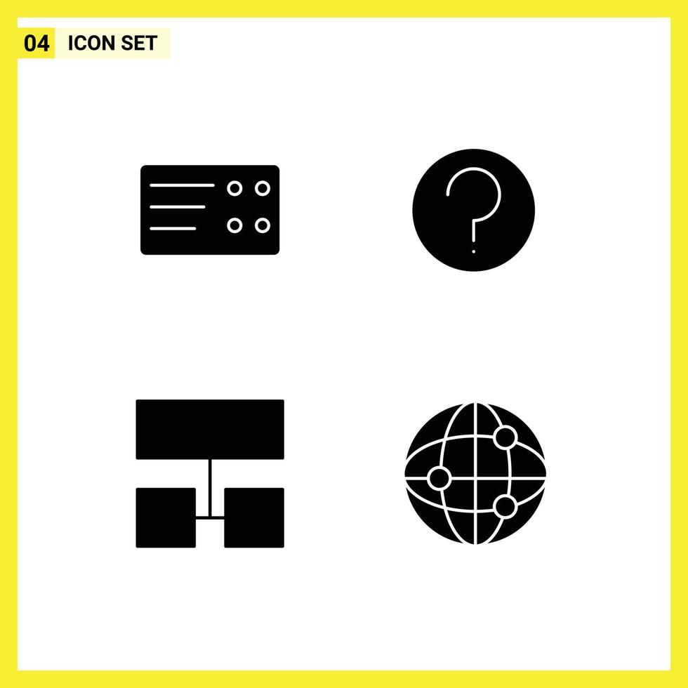 4 universell fast glyf tecken symboler av biljett värld hjälp layout internet redigerbar vektor design element