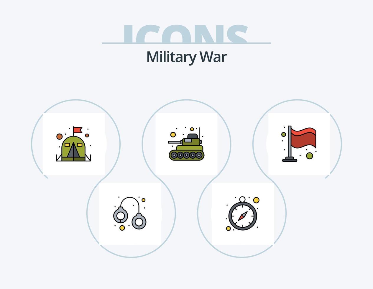 militär krig linje fylld ikon packa 5 ikon design. tvinga. bekämpa. armén. krig. armén vektor