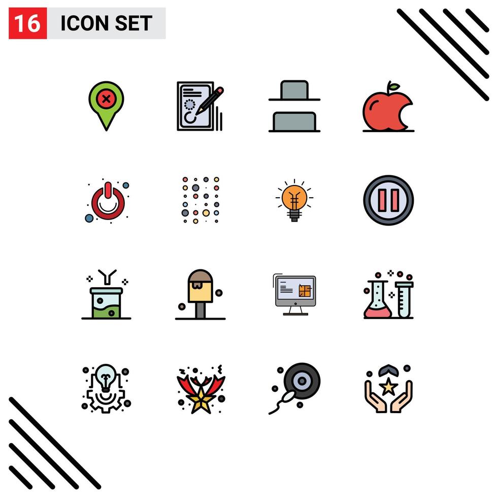 16 kreativ ikoner modern tecken och symboler av på knapp teckning intellekt äpple redigerbar kreativ vektor design element