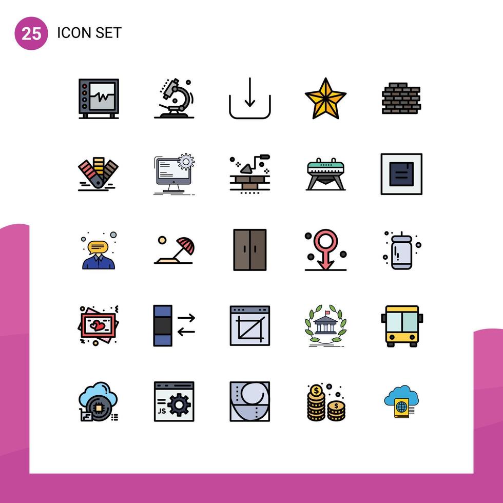 uppsättning av 25 modern ui ikoner symboler tecken för tegel stjärna vetenskap Semester jul redigerbar vektor design element