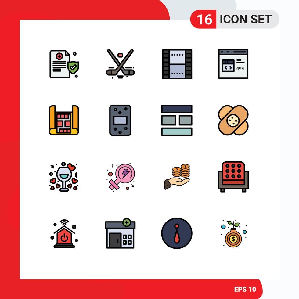 uppsättning av 16 modern ui ikoner symboler tecken för utveckling kodning grundläggande browser ux redigerbar kreativ vektor design element