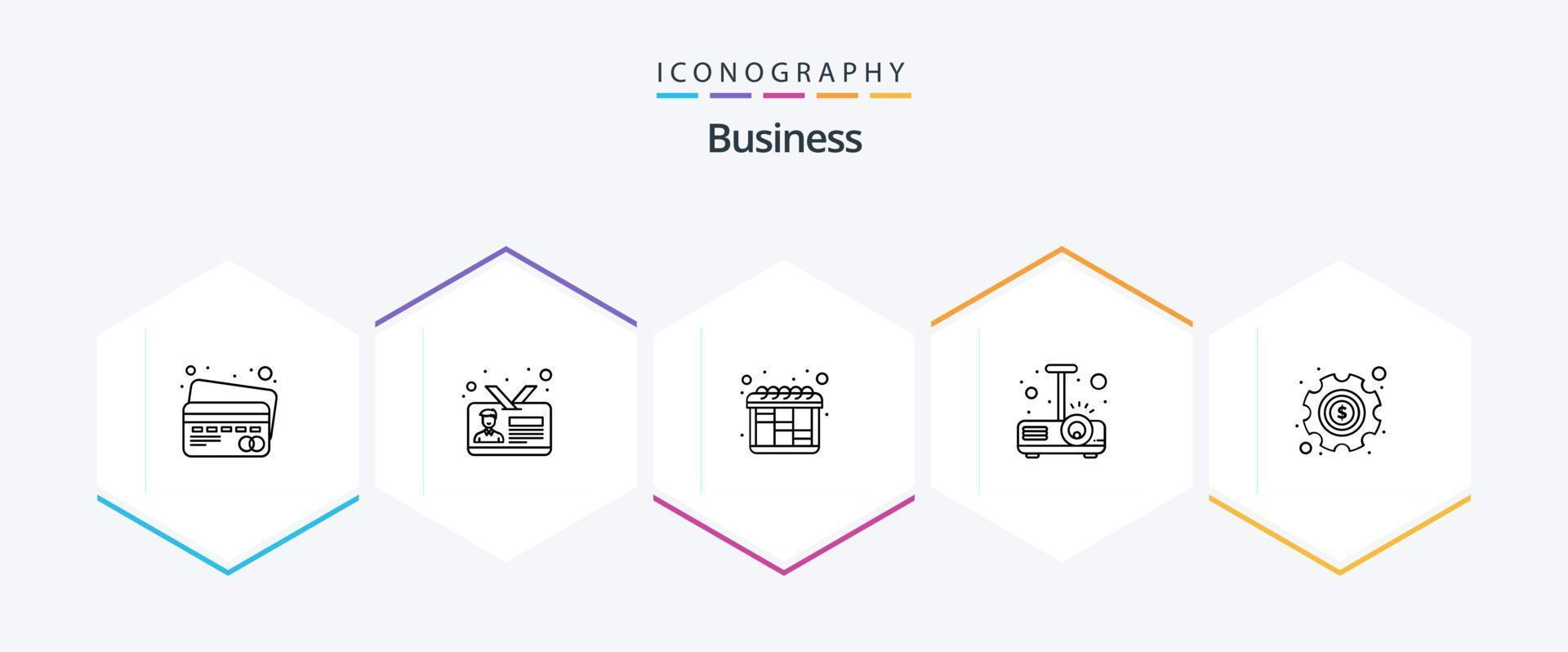 Geschäft 25 Linie Symbol Pack einschließlich Optionen. Gang. Wiederholung. Licht. Präsentation vektor