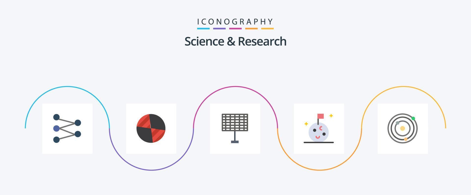 Wissenschaft eben 5 Symbol Pack einschließlich . Solar. Planeten. Astronomie vektor