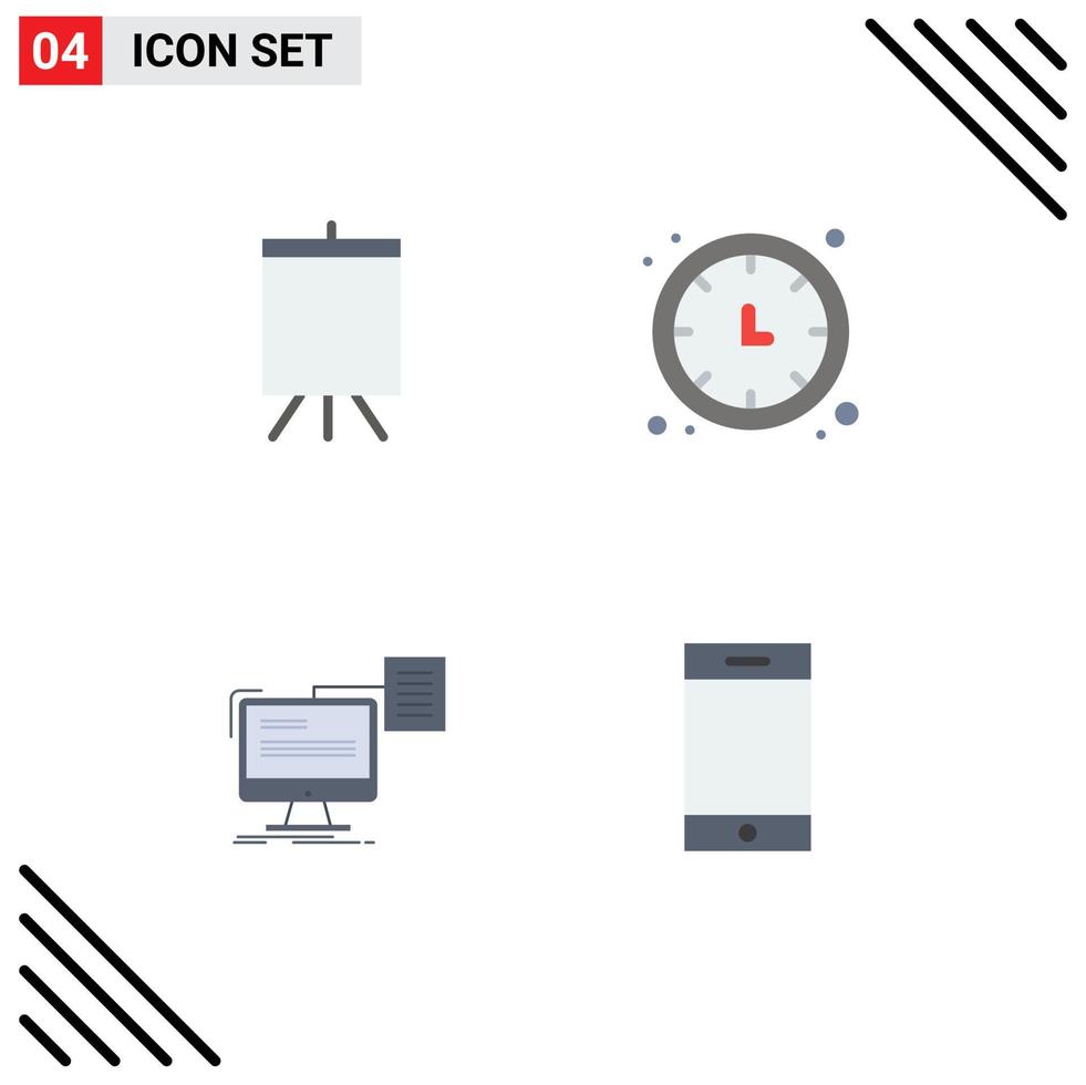 einstellen von 4 modern ui Symbole Symbole Zeichen zum Kunst Lager Uhr Timer Lebenslauf editierbar Vektor Design Elemente