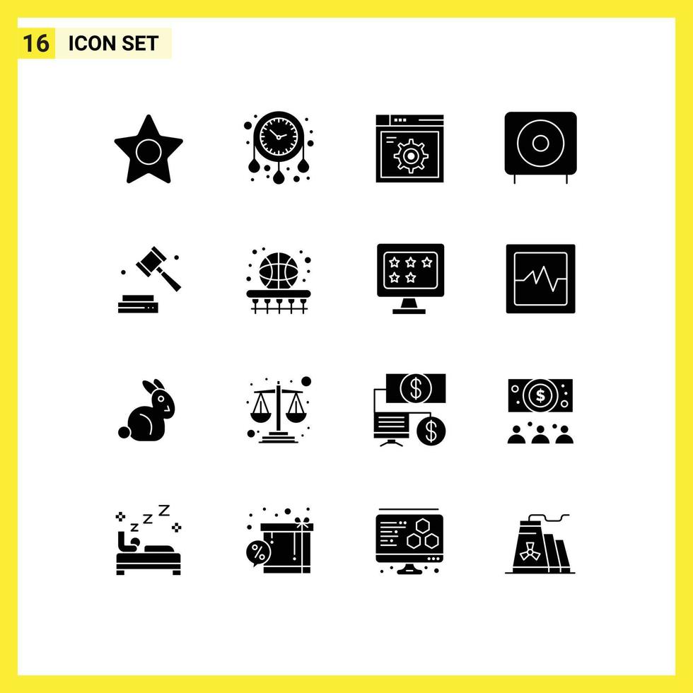 16 kreativ Symbole modern Zeichen und Symbole von Urheberrechte © Subwoofer Rahmen Produkte Geräte editierbar Vektor Design Elemente