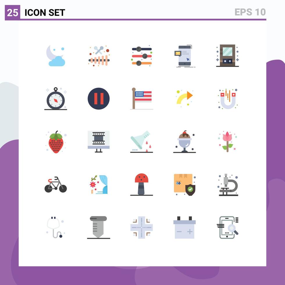 25 tematiska vektor platt färger och redigerbar symboler av meddelande omedelbar fest dialog toggle växla redigerbar vektor design element