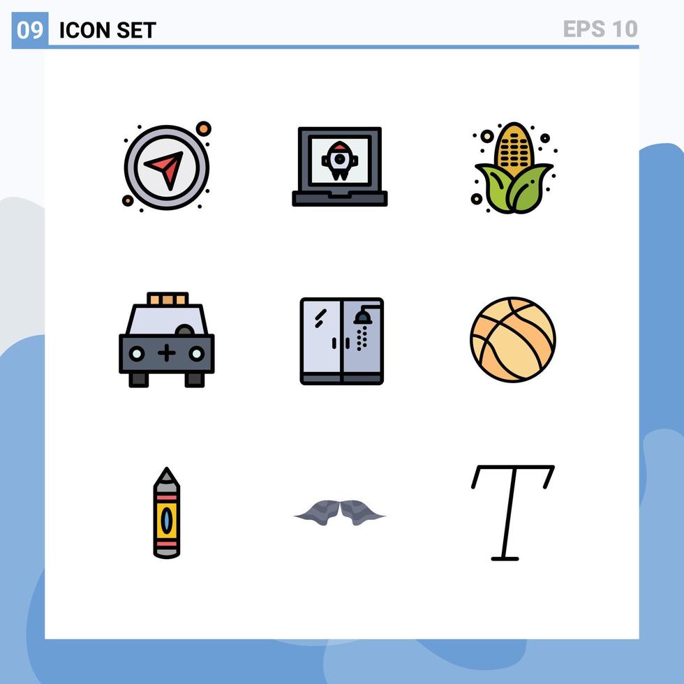 uppsättning av 9 modern ui ikoner symboler tecken för VVS transport höst transport bil redigerbar vektor design element