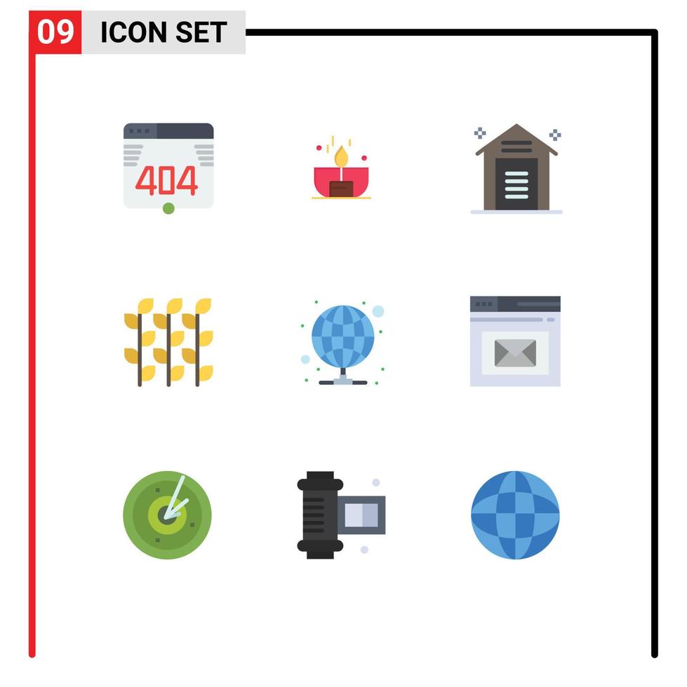 9 Benutzer Schnittstelle eben Farbe Pack von modern Zeichen und Symbole von Hirse Korn e Handel Gluten Warenhaus editierbar Vektor Design Elemente