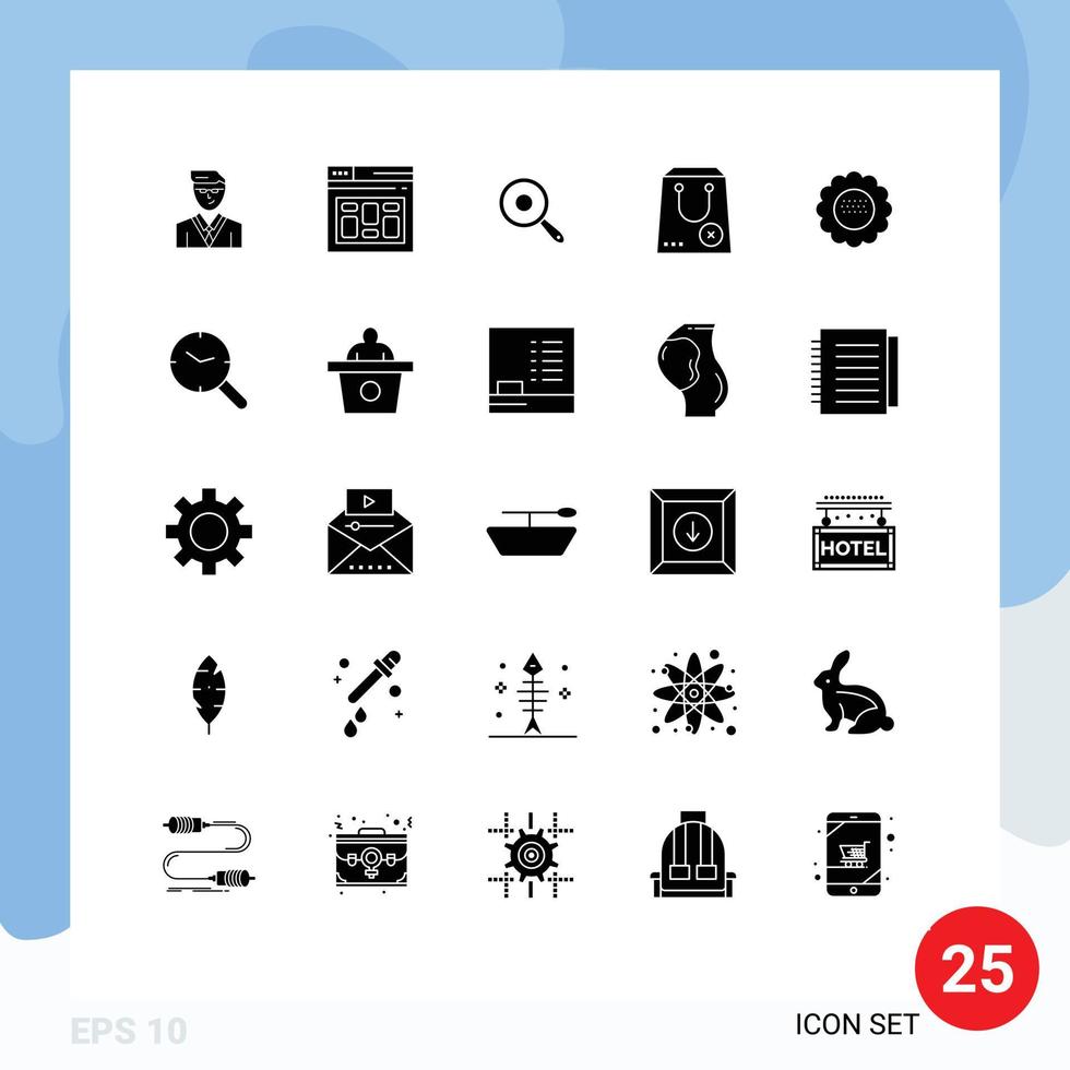 25 Benutzer Schnittstelle solide Glyphe Pack von modern Zeichen und Symbole von Flora e schwenken Handel Kaufen editierbar Vektor Design Elemente