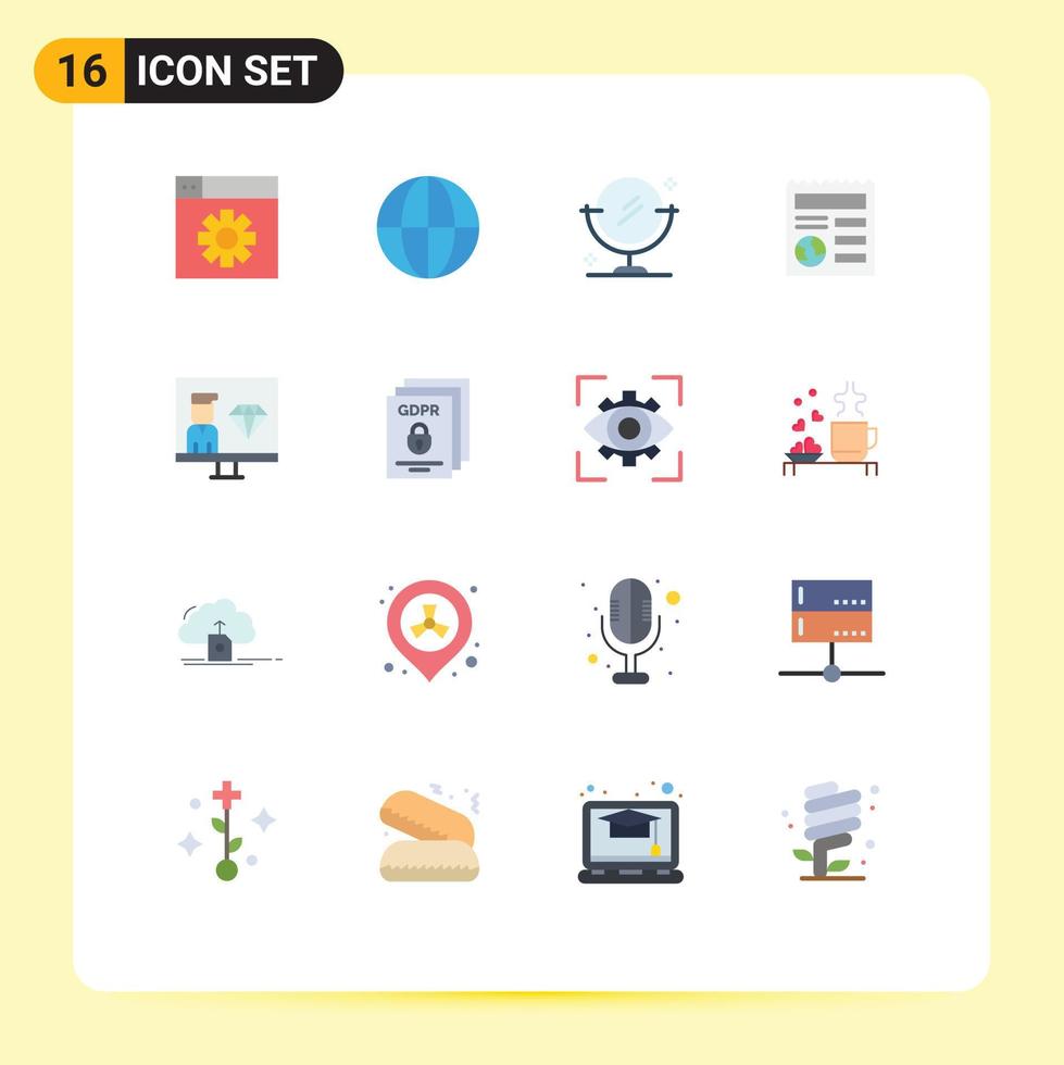 16 universell platt Färg tecken symboler av programmering utveckling rena utveckla ui redigerbar packa av kreativ vektor design element