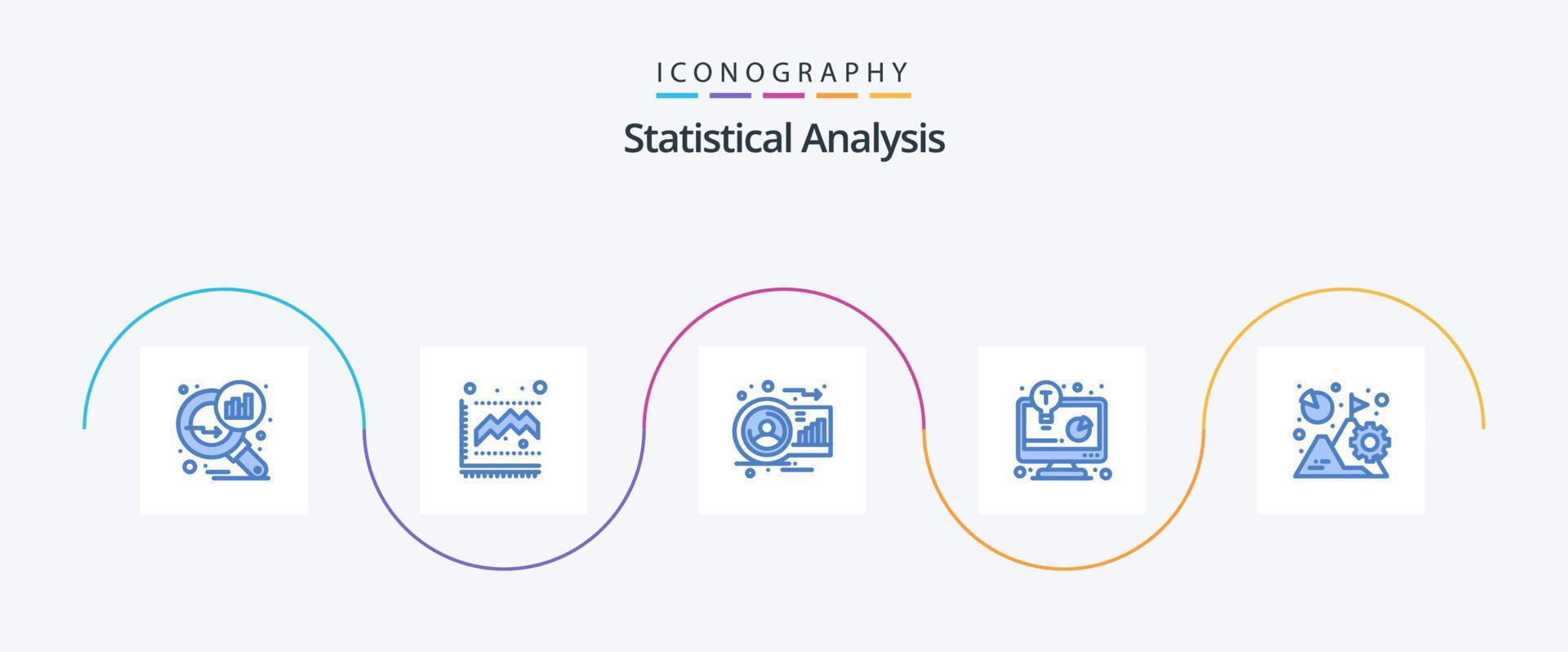 statistisch Analyse Blau 5 Symbol Pack einschließlich Analyse. Geschäft Bericht. Analyse. Geschäft Idee. Person vektor