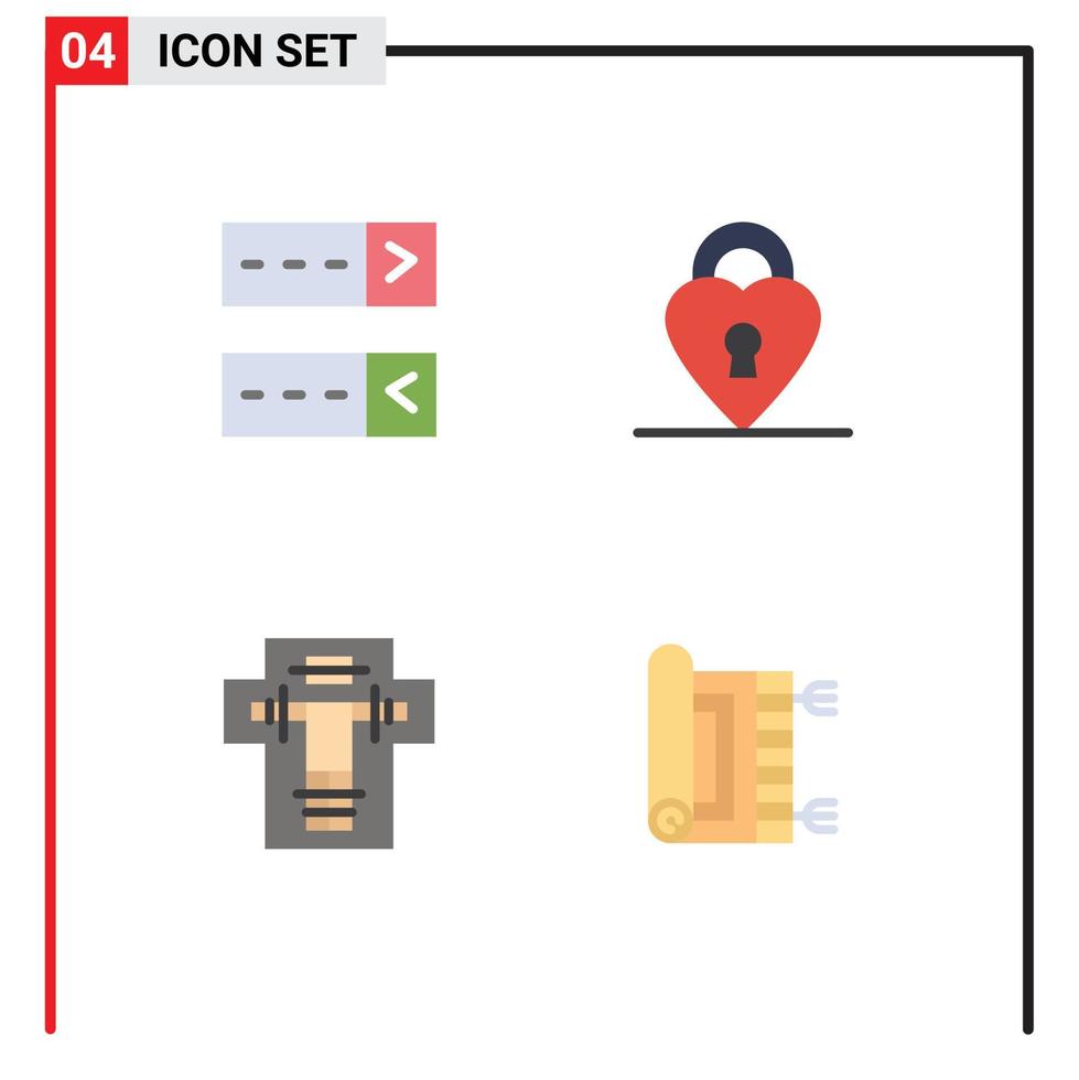 4 platt ikon begrepp för webbplatser mobil och appar logga in elektrisk låsa säng matta redigerbar vektor design element