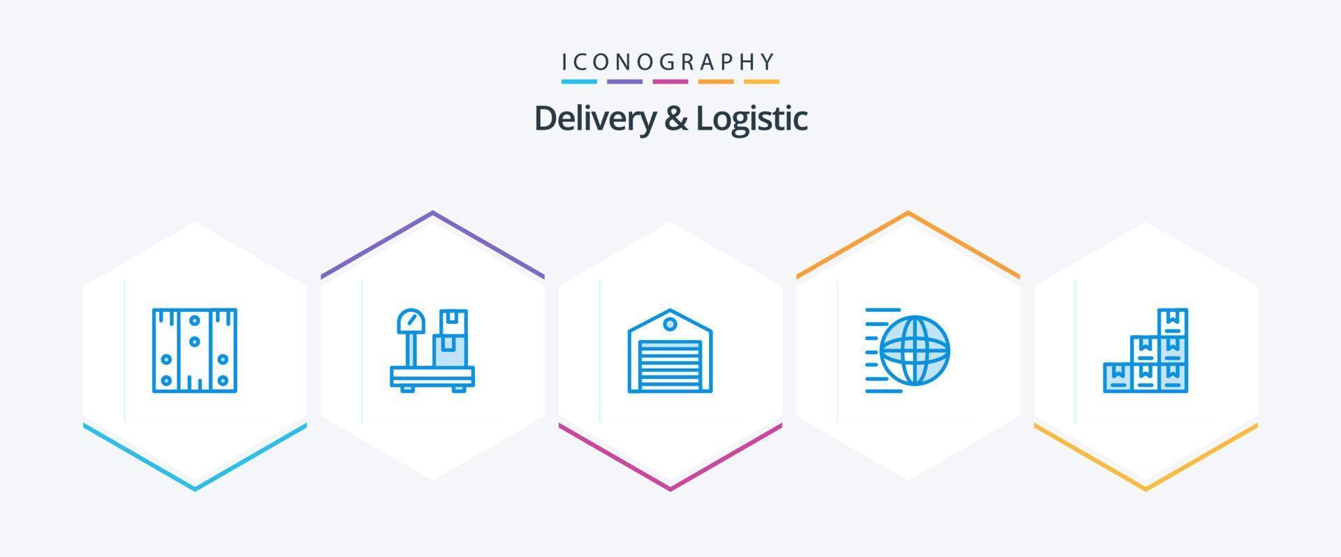 leverans och logistisk 25 blå ikon packa Inklusive handla. logistik. leverans. paket vektor