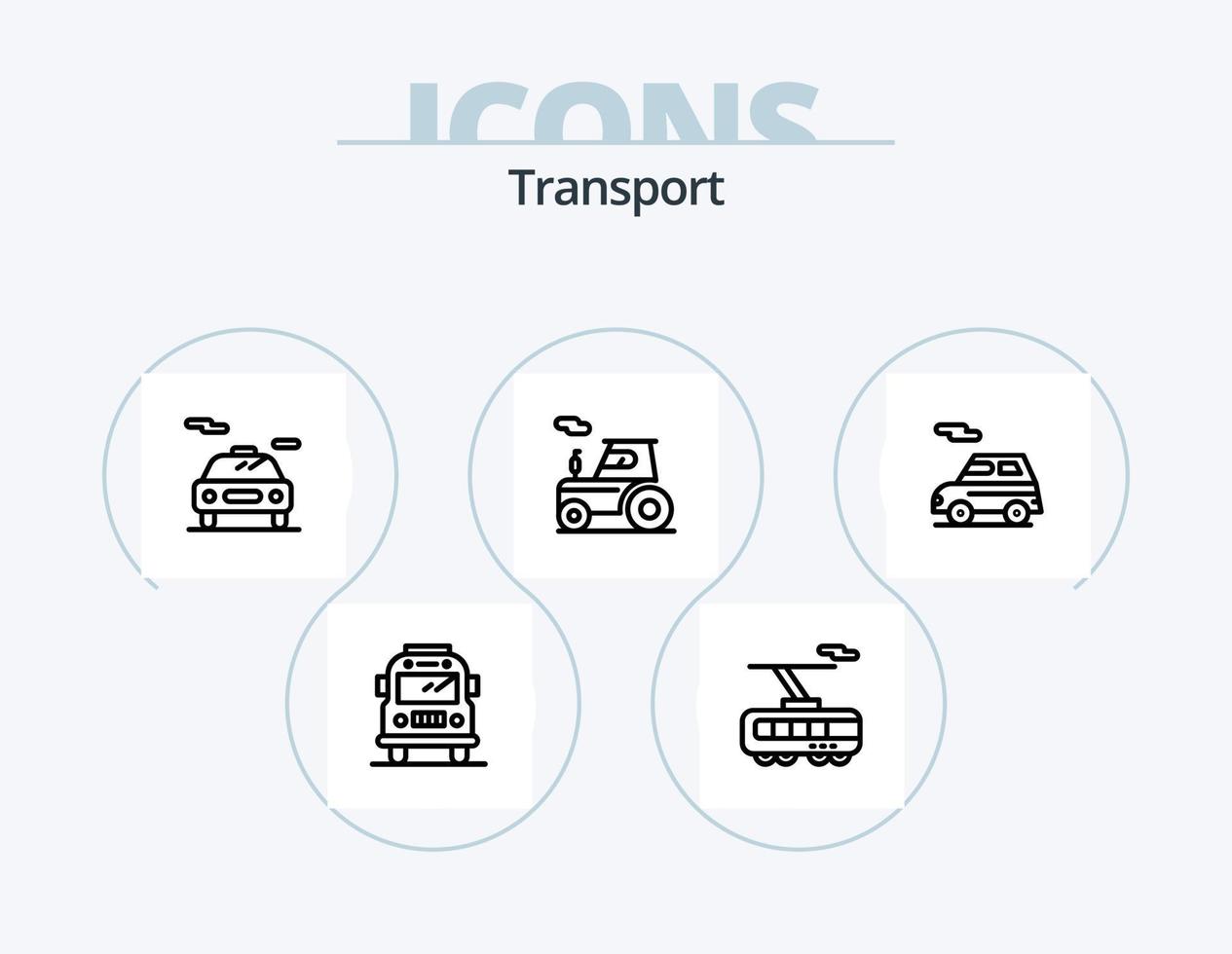 Transport Linie Symbol Pack 5 Symbol Design. . Transport. Transport. Fluss. LKW vektor