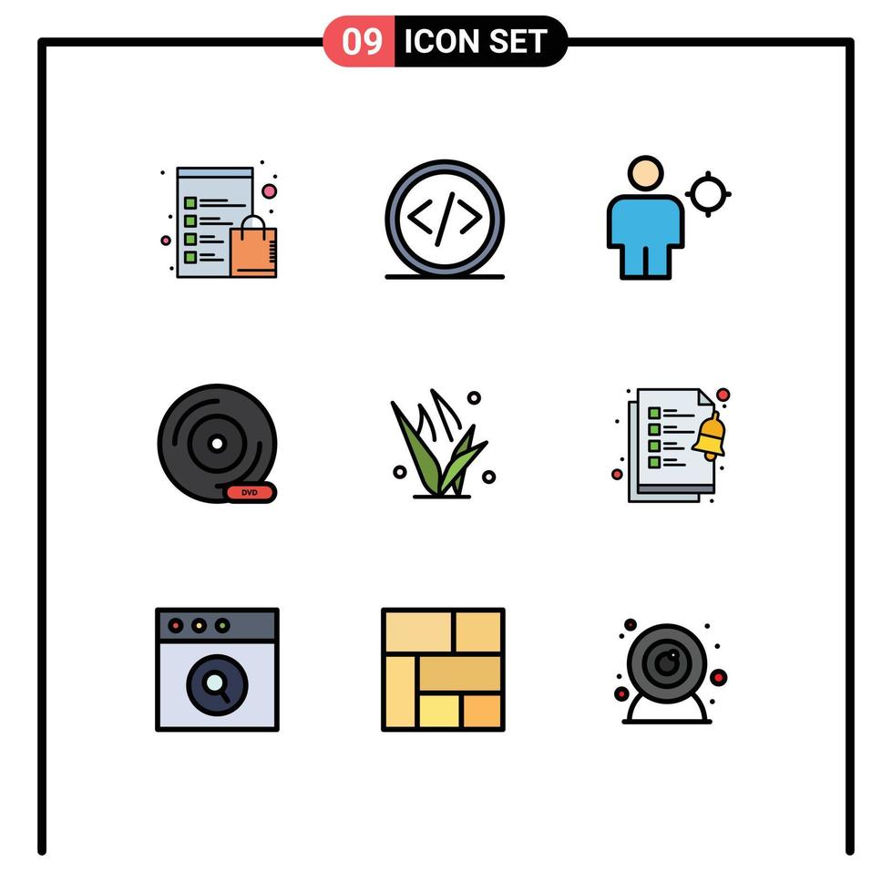 9 kreativ ikoner modern tecken och symboler av kringutrustning enhet kompakt skiva webb CD plats redigerbar vektor design element