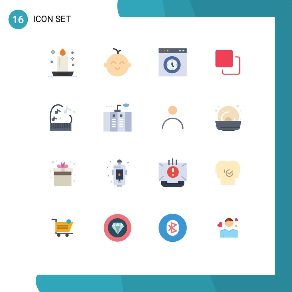 grupp av 16 platt färger tecken och symboler för utbildning fyrdubbla browser media testa redigerbar packa av kreativ vektor design element