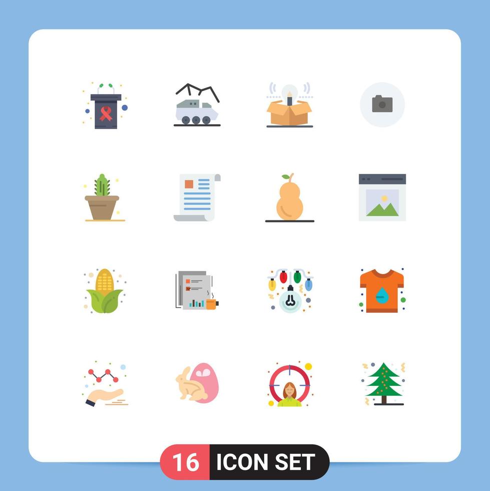 einstellen von 16 Vektor eben Farben auf Gitter zum ui Bild Transport Kamera Idee editierbar Pack von kreativ Vektor Design Elemente