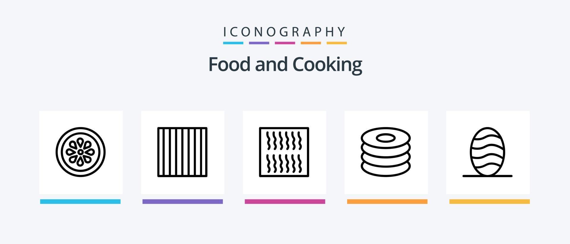 mat linje 5 ikon packa Inklusive packa. spannmål. mat. kök. snabb mat. kreativ ikoner design vektor