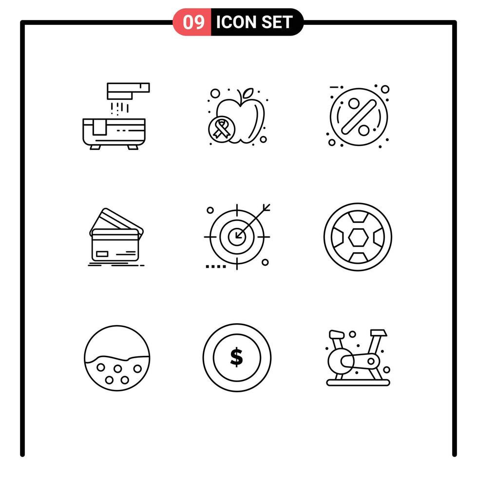 9 kreativ ikoner modern tecken och symboler av pengar kreditera kort försäljning kort kreditkort redigerbar vektor design element