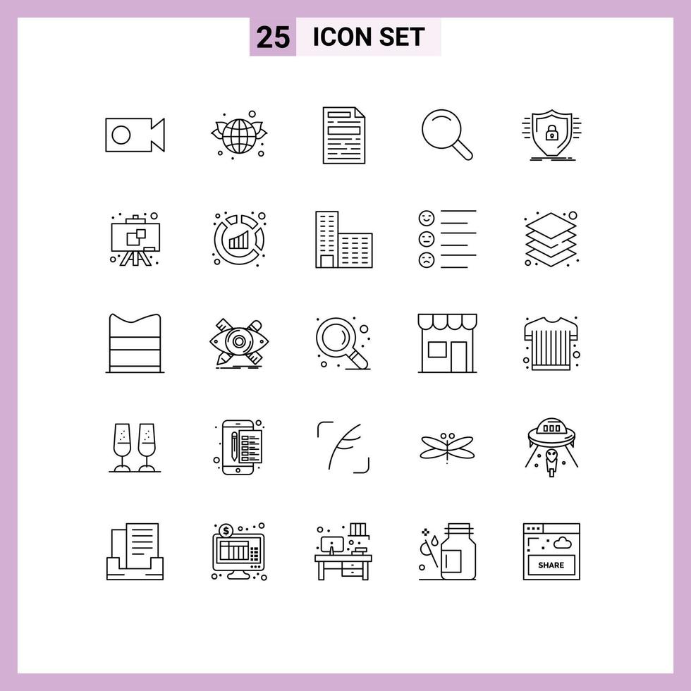 einstellen von 25 Vektor Linien auf Gitter zum Schild Schutz dokumentieren Firewall ui editierbar Vektor Design Elemente