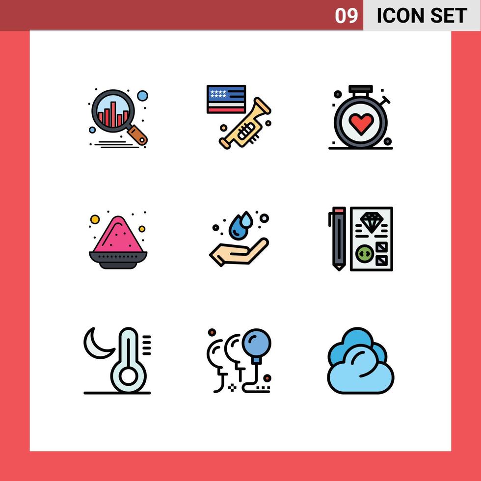 Handy, Mobiltelefon Schnittstelle gefüllte Linie eben Farbe einstellen von 9 Piktogramme von Energie Erde Tag Gesundheitswesen Pulver Farbe editierbar Vektor Design Elemente