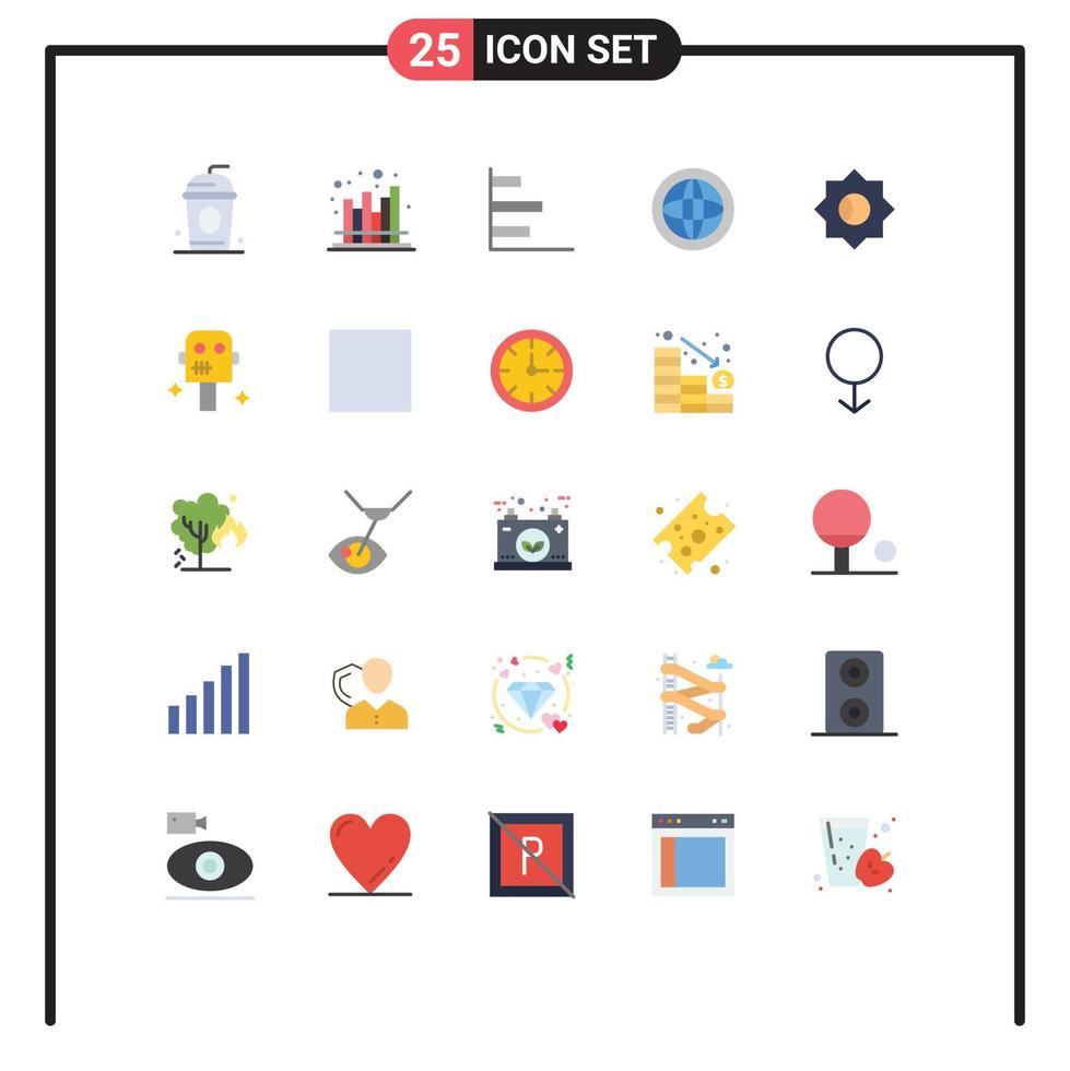 25 universell platt Färg tecken symboler av grundläggande hjälp finansiera global Centrum redigerbar vektor design element