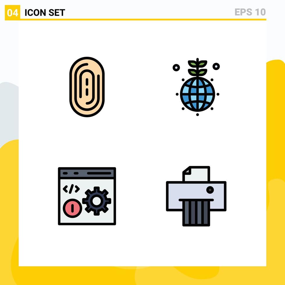 4 kreativ ikoner modern tecken och symboler av biometrisk utveckla jord grön programmering redigerbar vektor design element