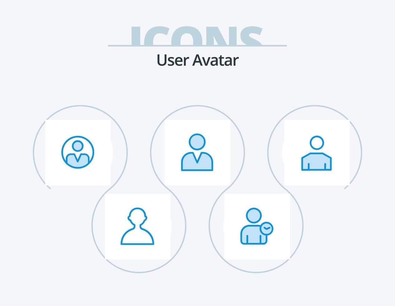 användare blå ikon packa 5 ikon design. profil. manlig. personalisering. avatar. man vektor