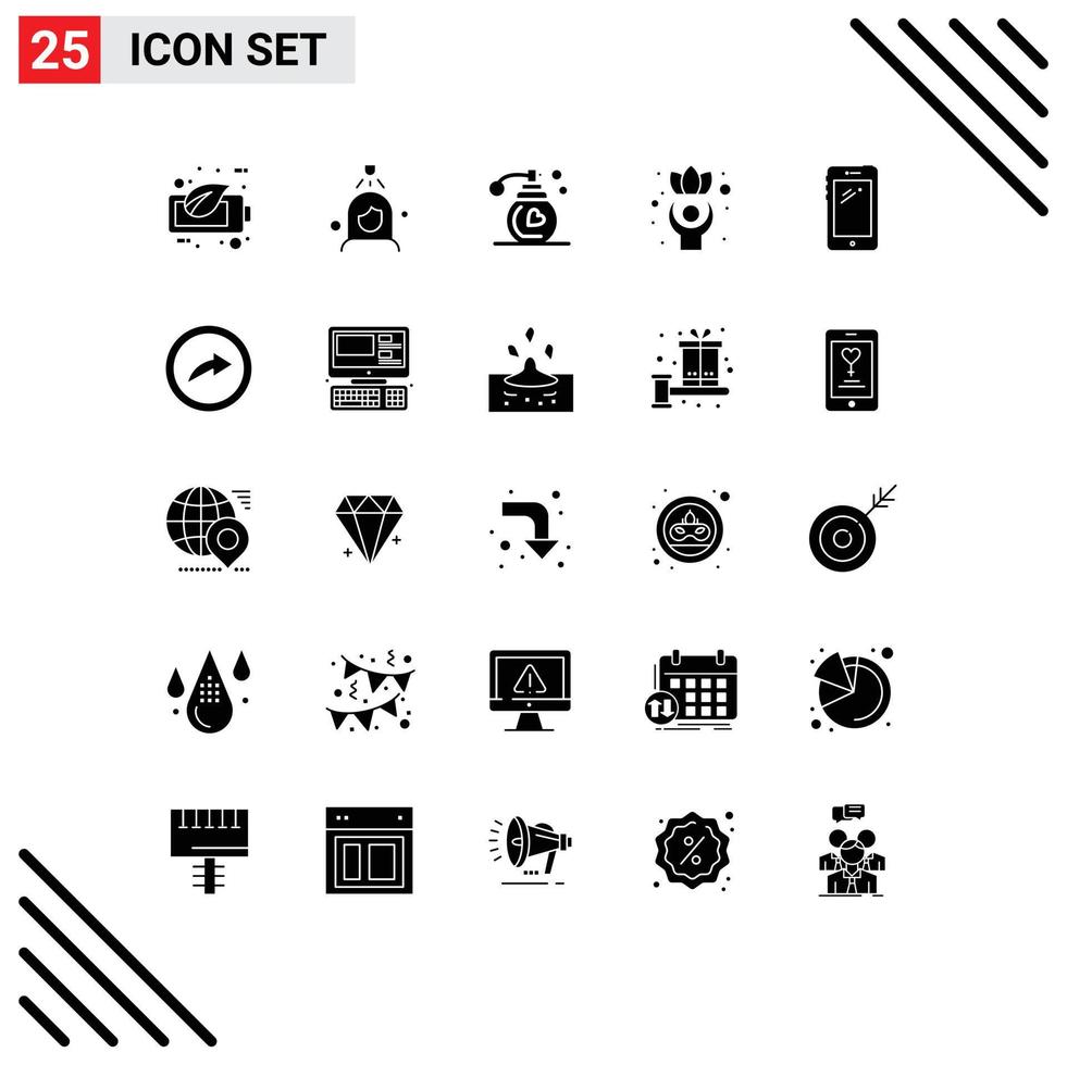 25 kreativ ikoner modern tecken och symboler av mobil telefon parfym wellness friska redigerbar vektor design element