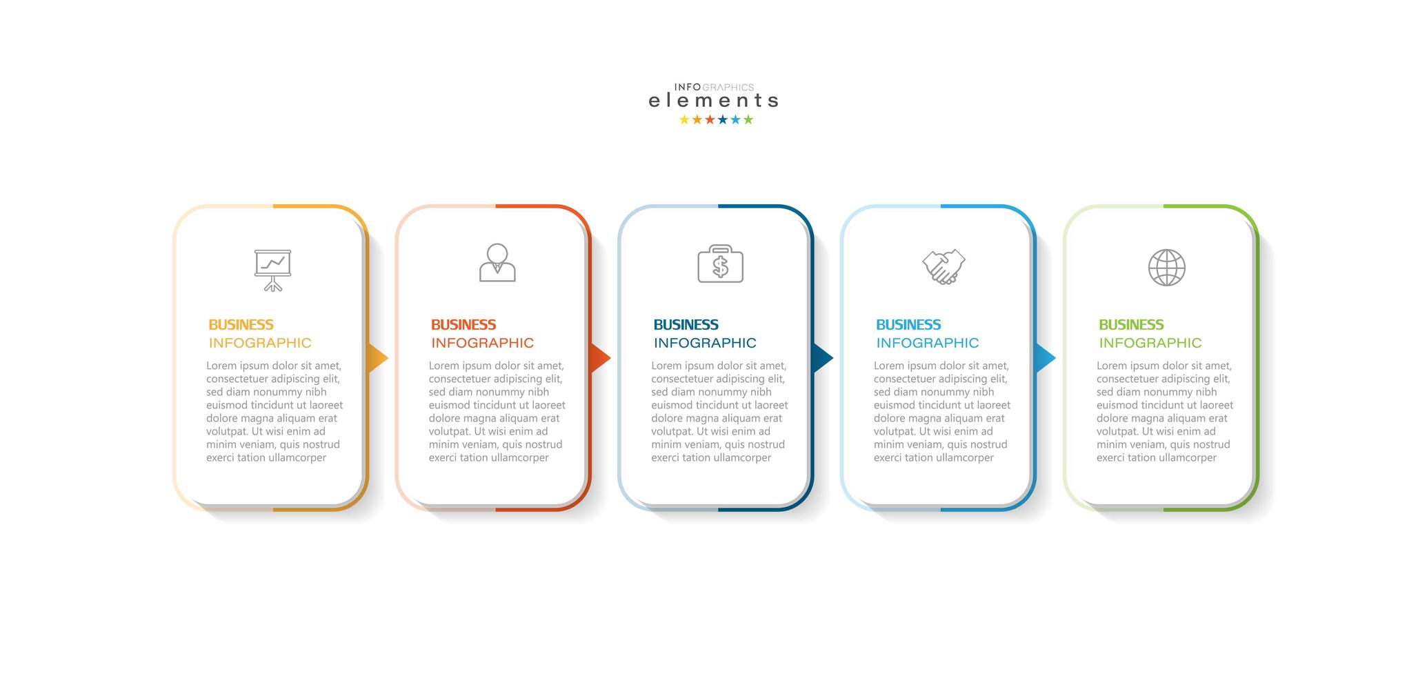 Infografik-Element mit Symbolen und 6 Optionen oder Schritten. vektor