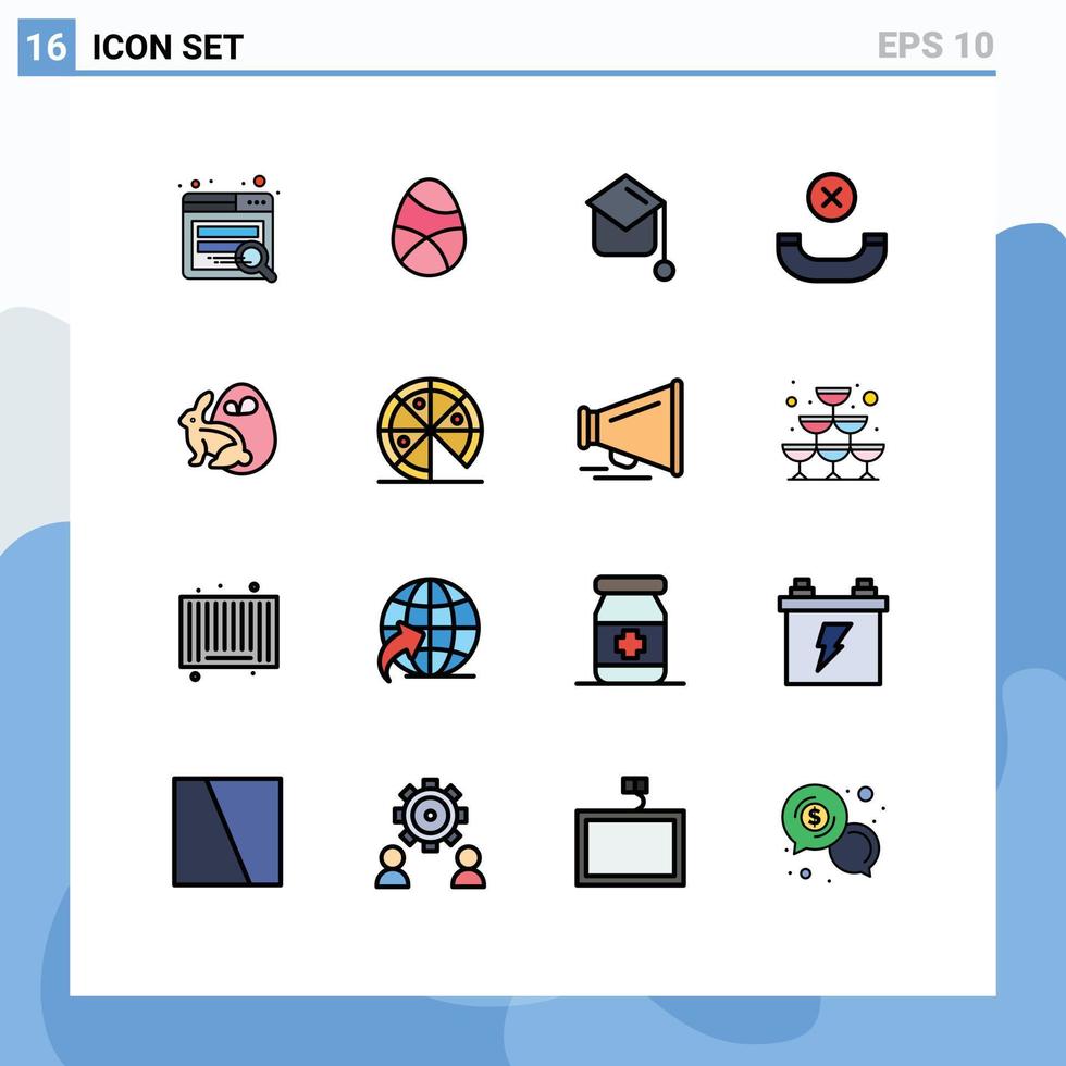 uppsättning av 16 modern ui ikoner symboler tecken för påsk ägg utbildning hänga upp ring upp redigerbar kreativ vektor design element