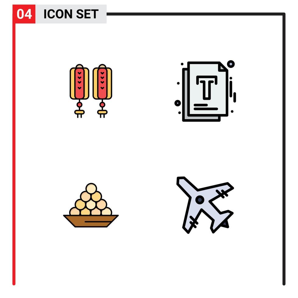 einstellen von 4 modern ui Symbole Symbole Zeichen zum Anhänger Delikatesse Dekoration Verwaltung indisch editierbar Vektor Design Elemente