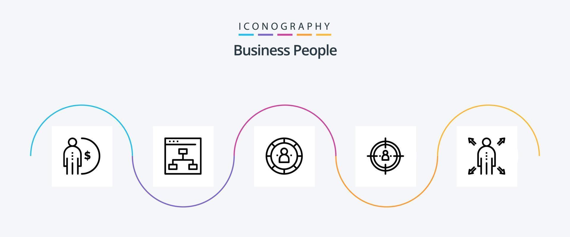 företag människor linje 5 ikon packa Inklusive människor. företag. människor. person. effektivitet vektor