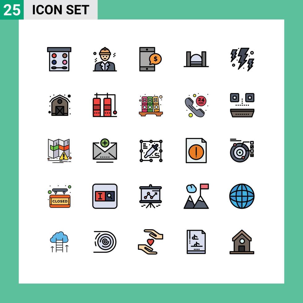 25 kreativ ikoner modern tecken och symboler av bult industriell mobil hamn bro redigerbar vektor design element