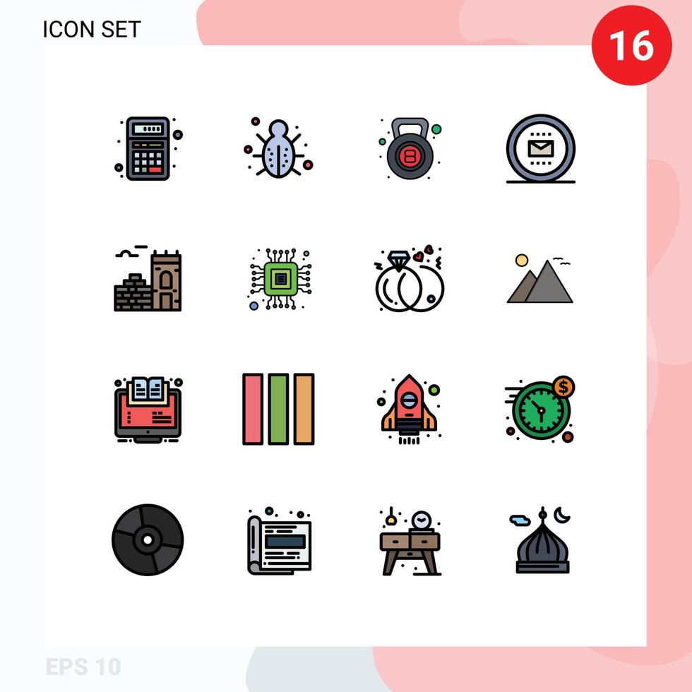 16 kreativ Symbole modern Zeichen und Symbole von Sekretär Job Schutz Briefumschlag Gewicht editierbar kreativ Vektor Design Elemente