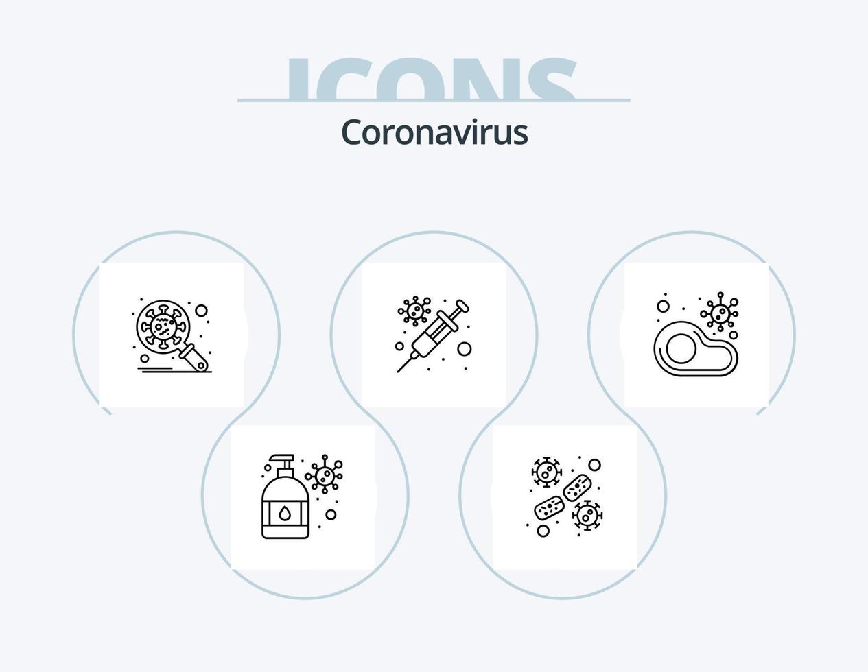 Coronavirus Linie Symbol Pack 5 Symbol Design. Feuchtigkeitscreme. Hand waschen. Maske. unterzeichnen. Gesundheit vektor