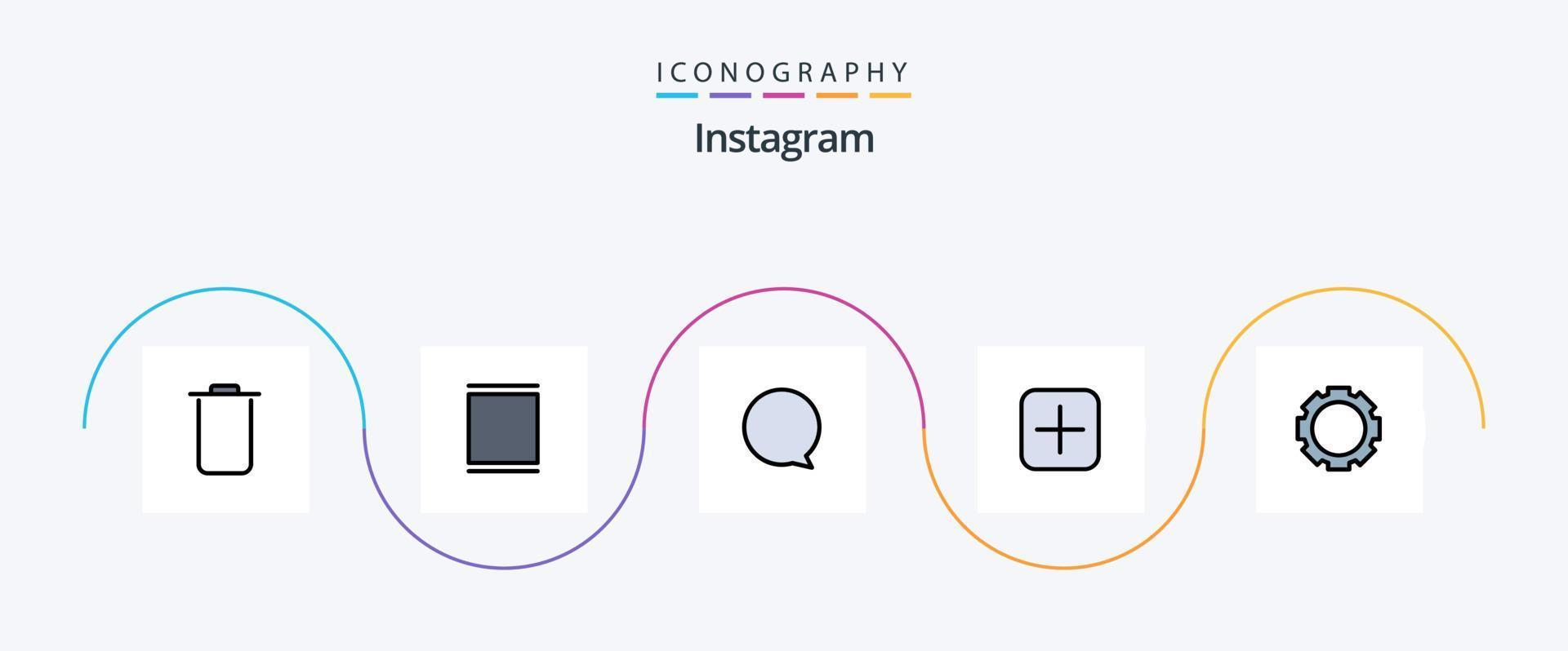 instagram Linie gefüllt eben 5 Symbol Pack einschließlich . Einstellung. instagram. Gang. setzt vektor