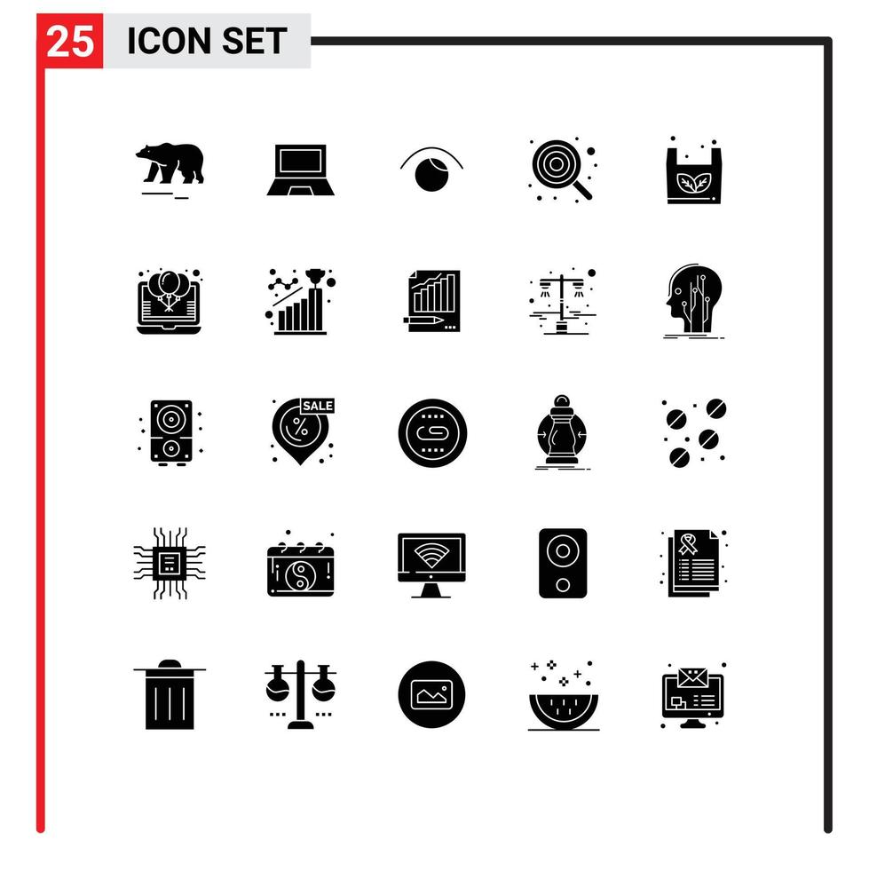 uppsättning av 25 modern ui ikoner symboler tecken för klubba söt bärbar dator barn Twitter redigerbar vektor design element
